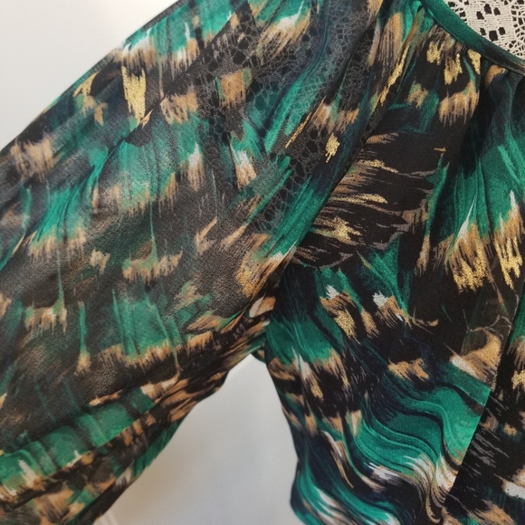 WHBM Abstract Print Blouson Dress - Picture 9 of 14